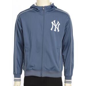 Nike MLB Baseball New York Yankees Gray & White Embroidered Track Jacket XL